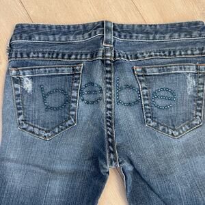 Vintage Y2K Bebe Kayla Boot‎ Cut Jeans Rhinestone Logo on Seat Size 28 Modified